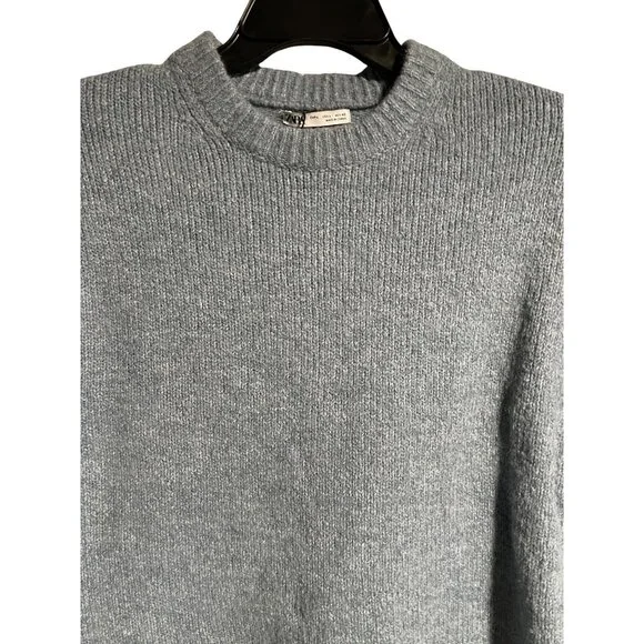 Zara Gray Crew Neck Sweater - Picture 2 of 9